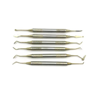 Juego de 6 Espátulas Manuales para Resina Compuesta Dental, Cabeza de Acero Inoxidable Alemán, Mango Azul, Alta Calidad, Certificación CE - Product Image 4