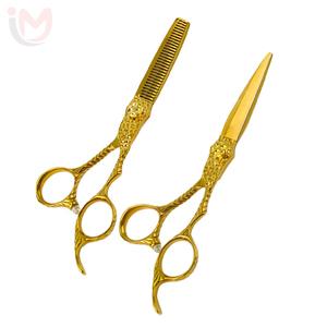 Tijeras de Peluquería Profesionales de 6.0 Pulgadas con Diseño Moderno y Patrón Damasco, Tijeras Planas con 28 Dientes - Product Image 1