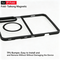 Étui magnétique HD transparent pour iPhone 18 Duo Fold, coque de téléphone pliable antichoc