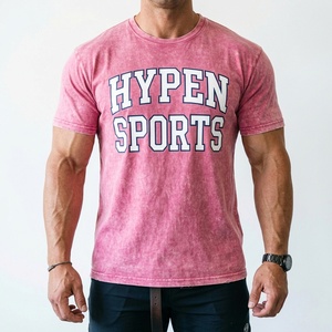 Streetwear Neck 260 GSM Heavy <b>Weight</b> Cotton Oversized Men's <b>Blank</b> Vintage Acid Wash T Shirt Wholesale - Product Image 1