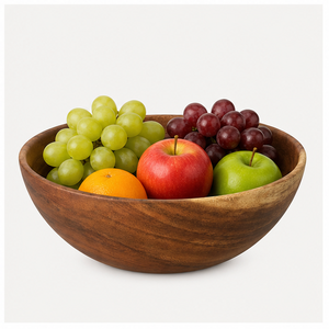 Eco-Friendly Acacia Wood Salad <b>Bowl</b> <b>Large</b> Natural Grain Serving <b>Bowl</b> for Fruits and Snacks Wooden Kitchenware for Home - Product Image 5