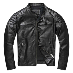 Chaquetas de Cuero Personalizadas de Alta Calidad, Unisex, Casuales, a la Moda, de Cuero Vacuno Original, Chaqueta de Motocicleta para Hombre, Corte Regular - Product Image 1