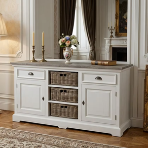 Cómoda Moala Dio de Madera Maciza con Acabado Rústico, Mueble de Almacenamiento para Dormitorio o Sala de Estar - Product Image 4