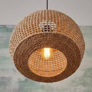 Lámpara Colgante Ecológica de Hierba Marina con Flecos y Borlas Estilo Boho para Sala de Estar, Comedor, Cafetería, 100% Hecha a Mano - Product Image 4