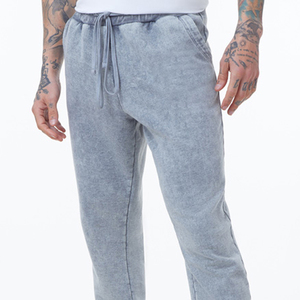 MASGAM SPORTS Custom Design Casual Sweatpants Long Length Acid Washed <b>Trousers</b> Pockets Mid Waist <b>Drawstring</b> Street Men's Pants - Product Image 6