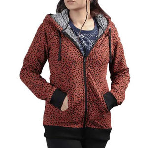 Sweat à capuche zippé pour femme imprimé par sublimation, en coton, manches longues, pour l'automne et l'hiver, vêtement décontracté, pull chaud - Product Image 1