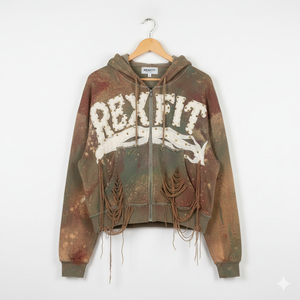 Sweat à capuche zippé épais délavé à l'acide pour homme Rexfit Sports, style urbain, impression personnalisée, OEM ODM, sweats à capuche entièrement zippés OEM - Product Image 1