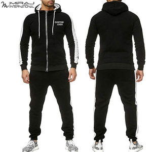 Newest Trendy Custom Logo <b>Men's</b> Slim Fit Full Zip Hooded Yoga Set - Professional Athletic Tracksuit For Gym, Training & Running - Product Image 6