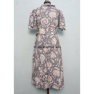 Robe longue en coton indien imprimée à la main, robe de mariage indienne, vêtement d'été pour fille, robe 100% coton - Product Image 6