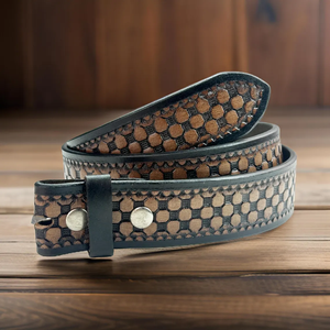 Customizable Premium Grade Western Leather <b>Belt</b> for Men Hand <b>Tooled</b> with Big Metal for Buckle Latest Designed Customizable - Product Image 3