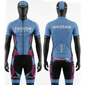 Uniforme de Ciclismo para Mujer, Calidad Élite, 175 GSM, Tejido de Poliéster y Spandex que Absorbe la Humedad, Azul, Negro, Rosa, Estilo Panel, Logotipo Personalizado - Product Image 1