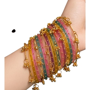 กำไลข้อมือคุณภาพสูง ดีไซน์ยอดเยี่ยม ปี 2026 สีทองแบบแคชเมียร์ ประดับเพชรระยิบระยับ สำหรับงานแต่งงานและงานปาร์ตี้ พรีเมียมสไตล์ปัญจาบ - Product Image 2
