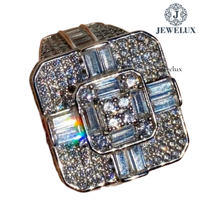 Bague unisexe en argent 925 plaqué or 18 carats, certifiée IGI, idéale pour mariage, fiançailles et soirées, disponible à prix export. - Product Image 1