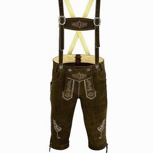 กางเกงหนังแท้สีน้ำตาลเข้มสำหรับผู้ชายสไตล์บาวาเรียน ไซส์ EU 46 ถึง 62 - Product Image 1