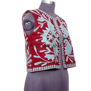 Chaqueta Corta Hecha a Mano para Mujer, Estampada, Tejida, con Patrón Floral, Logotipo en la Espalda, Transpirable, Vintage, para Todas las Temporadas - Product Image 3