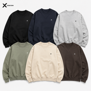 Sweat-shirt à col rond pour homme X Sports City, couleur unie, design minimaliste, 100% coton, molleton français, coupe classique, vêtement d'automne - Product Image 1