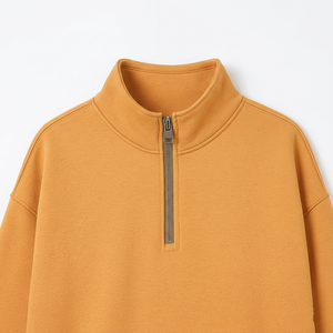 Sweat-shirt à col zippé pour femme, en molleton, style streetwear décontracté, épaules tombantes, respirant, écologique, avec motifs - Product Image 3
