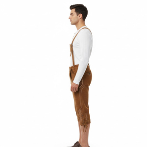 ชุดสูทผู้ชายสไตล์บาวาเรียน Lederhosen สำหรับธุรกิจ ผ้าสแปนเด็กซ์/คอตตอน กระดุมสองแถว ลายนูน ผ้าแคนวาสน้ำหนักเบา ผลิตตามแบบ OEM - Product Image 2