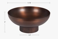 Plateau décoratif en fer finition cuivre antique, centre de table moderne sur piédestal, artisanat métallique de luxe pour mariage, baptême, Ramadan, Diwali