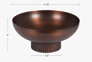 Bol décoratif en fer finition cuivre antique, centre de table moderne sur piédestal, pour mariage, baptême, Ramadan, Diwali, accent de décoration de luxe pour la maison - Product Image 5
