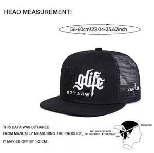Casquette Trucker en Maille Thug Life Outlaw Noire Réglable Style Hip Hop Urbain Unisexe 100% Polyester pour Fêtes et Voyages - Product Image 2