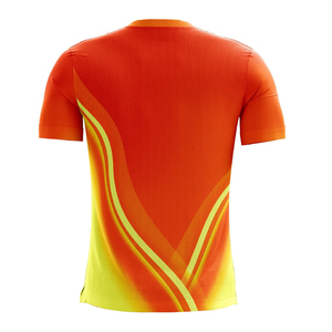 Camiseta de Fútbol Sublimada Personalizada para Hombre, Degradado Naranja y Amarillo, Manga Corta, Absorbe la Humedad, Ajuste Atlético, Poliéster, Todas las Temporadas - Product Image 2
