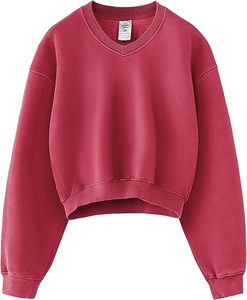 Sweat-shirt court décontracté personnalisé pour femme, avec logo imprimé, col rond, manches longues, idéal pour la gym et le streetwear - Product Image 1