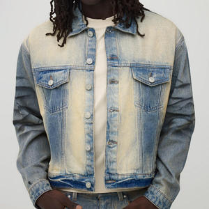<b>Men's</b> Denim <b>Jacket</b> With <b>Sequin</b> Dot Pattern Zipper Front Turn-down Collar Casual Style Autumn Wear - Product Image 6