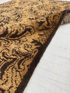 Alfombra de Yute Estampada a Mano, Alfombra de Fibra Natural con Diseño Floral Vintage, Alfombra Boho para Sala de Estar o Dormitorio, Tamaño Personalizado - Product Image 3