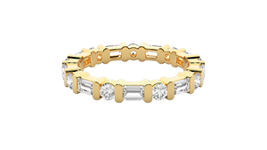 Anillo de Eternidad de Corte Redondo de Calidad Lujosa, Anillo Inteligente con Diamante Cultivado en Laboratorio, Oro Sólido de 14K para Boda o Compromiso, Personalizable - Product Image 6