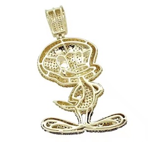 Pendentif unisexe plaqué or blanc avec accents inspirés des diamants, bijoux tendance hip-hop pour tous les jours et les soirées - Product Image 3