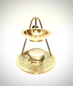 Brûleur d'encens en laiton avec porte-bougie, diffuseur d'aromathérapie décoratif, fournisseur indien - Product Image 1