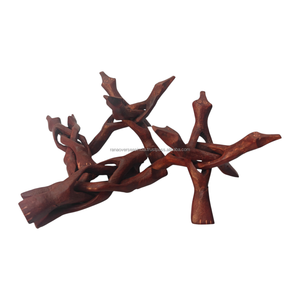 Support de présentation en bois emboîtable de style bohème pour décoration de Noël, 8 pouces, pour grappes de cristaux de guérison et géodes rouge brunâtre - Product Image 2
