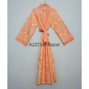 ชุดกิโมโนผ้าฝ้ายลายดอกไม้สีสันสดใส ดีไซน์ล่าสุด ทันสมัย นุ่มสบาย ปรับเข็มขัดได้ ใส่ได้ทั้งฤดูร้อนและฤดูหนาว - Product Image 3