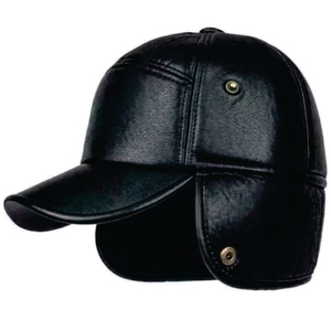 Custom <b>Mens</b> Driving Adjustable Snapback Cap Genuine Leather Baseball <b>Hats</b> for <b>Winter</b> - Product Image 5