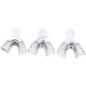 CLASTY INSTRUMENTS Plateau d'empreinte dentaire inférieur perforé en acier inoxydable réutilisable autoclavable mandibulaire pour alginate Classe I CE - Product Image 6