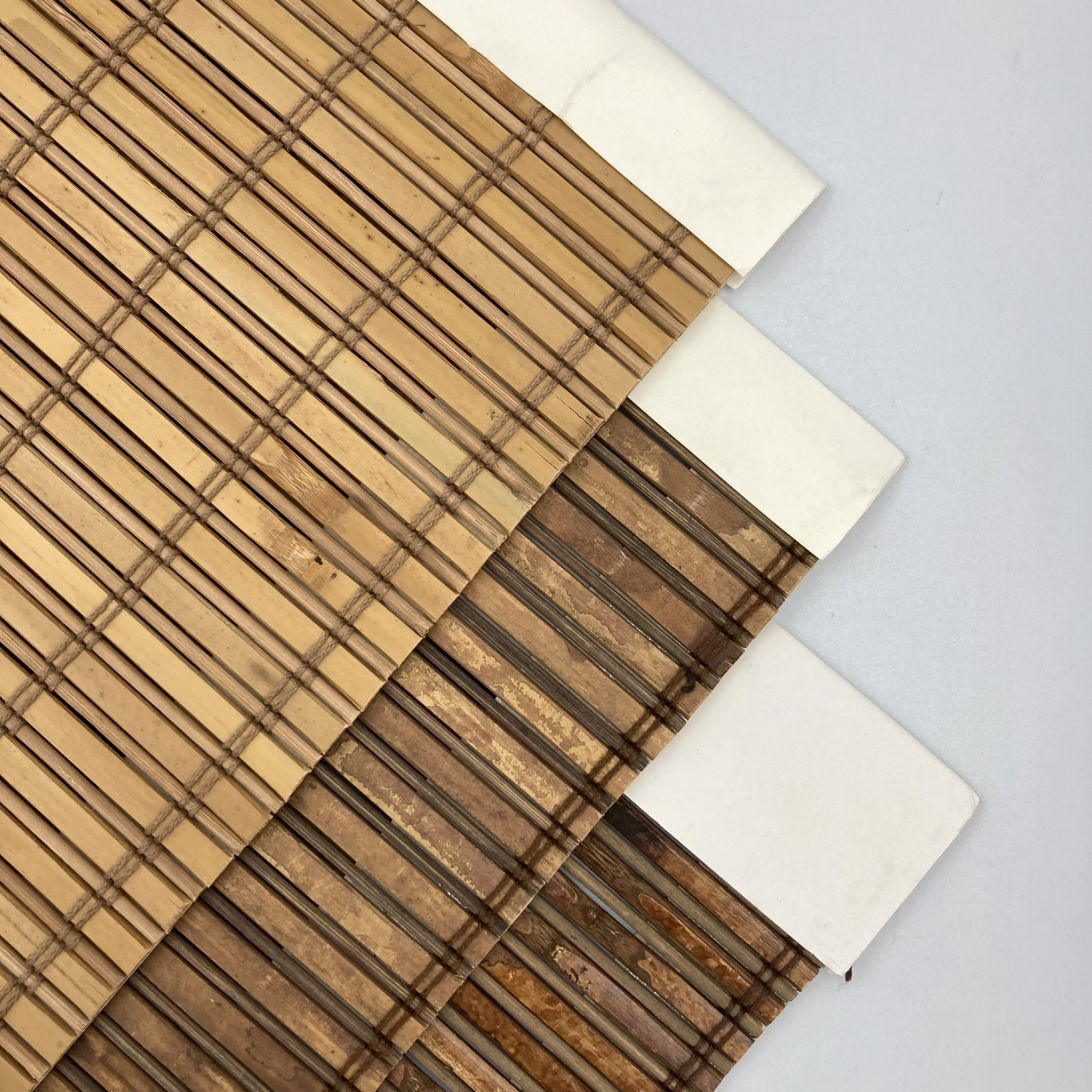 Material de persianas de bambú carbonizado de bambú de tejido liso de 2,2mm