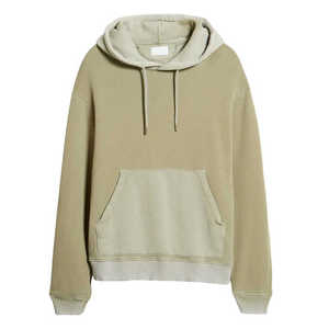 Regular Fit Basic Fleece <b>Pullover</b> Color Matching Drawstring Casual <b>Pullover</b> <b>Men</b> Hoodies with Front Pocket OEM Service Custom - Product Image 6