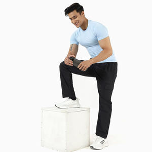 Vêtements de sport pour homme entièrement personnalisés, séchage rapide, sous-vêtements de compression, hauts de sport, t-shirts de gym en stock, tissu 100% coton - Product Image 5