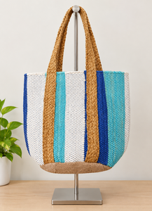 Export Quality Braided <b>Jute</b> Cotton Chindi Tote <b>Bags</b> Multicolour Handmade <b>Shopping</b> Beach <b>Bags</b> with custom logo with low MOQ - Product Image 5
