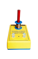 Équipement de démonstration de courant induit de haute qualité, base jaune avec aimant rouge, pour les études sur l'électricité et le magnétisme, fourni par le fournisseur
