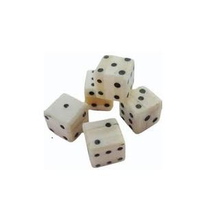 Dés de jeu en corne de buffle blancs, écologiques, personnalisables, de haute qualité, à 4 faces, 14-15 mm, polis, style animalier - Product Image 1