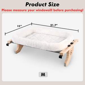 Hamac de fenêtre robuste pour chat, avec structure en bois et métal, pour grands chats, lit pour rebord de fenêtre, chevet, tiroir et armoire - Product Image 2