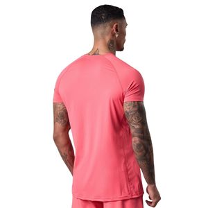 Camiseta con estampado gráfico rosa coral para hombre, cuello redondo, manga corta, atlética, para gimnasio, entrenamiento, ropa deportiva informal, ropa deportiva - Product Image 5