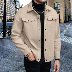 MAX WORLD ENTERPRISES Men's Black Canvas Hooded Breathable Streetwear Jacket Customized Collar <b>Covered</b> <b>Button</b> Closure Winter - Product Image 2