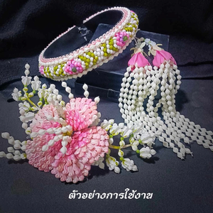 Capullos de jazmín artificiales plisados de plástico para guirnaldas tailandesas, suministro para manualidades florales - Product Image 3