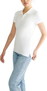 <b>Women's</b> white Short Sleeve for Shirt Solid Color Breathable <b>Compressed</b> Jersey Quick Dry Knitted Casual Sport <b>Top</b> - Product Image 3