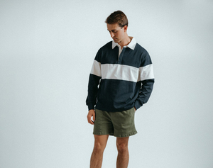 Chemise décontractée à manches longues rayée pour homme, col boutonné, manches longues, tissu tissé bicolore, tenue d'été - Product Image 1