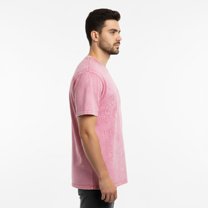 Camiseta con efecto acid wash para hombre, de algodón suave y desgastado, ligera y transpirable, ideal para entrenamiento en el gimnasio y uso diario. - Product Image 3