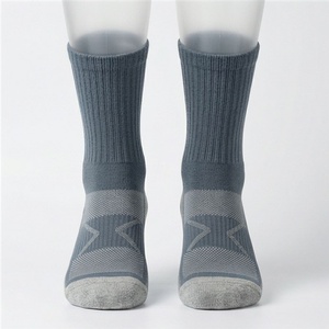 Crew <b>Socks</b> Geometric Pattern Breathable Running <b>Socks</b> for Adults Spring Season Standard Thickness Knitted Cotton <b>Polyester</b> - Product Image 1
